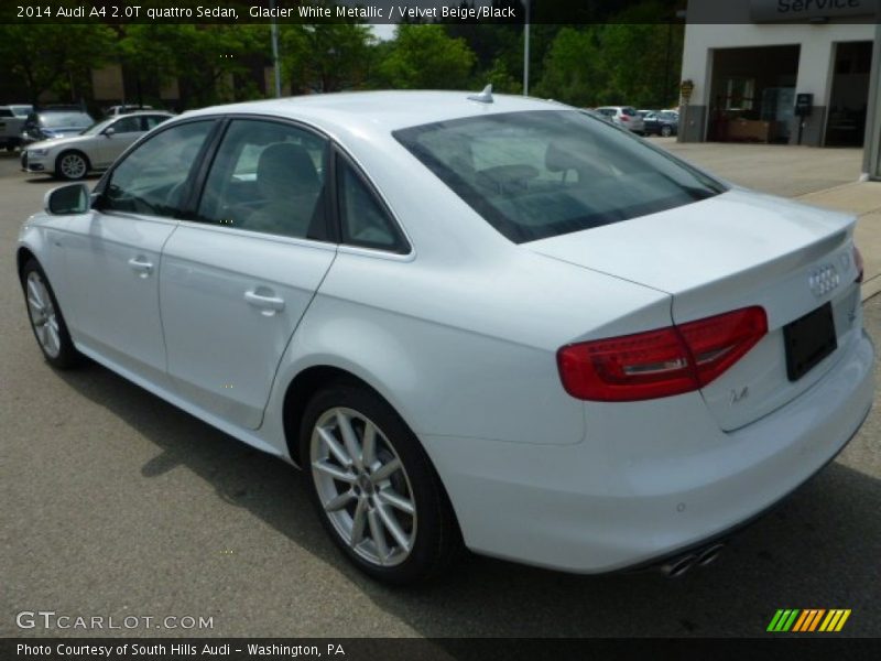 Glacier White Metallic / Velvet Beige/Black 2014 Audi A4 2.0T quattro Sedan