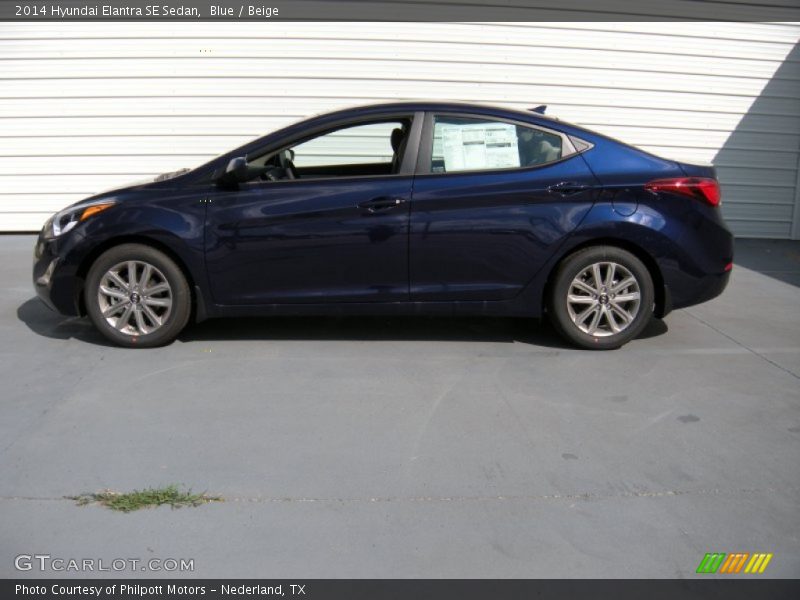 Blue / Beige 2014 Hyundai Elantra SE Sedan