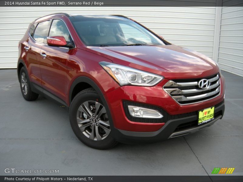 Serrano Red / Beige 2014 Hyundai Santa Fe Sport FWD