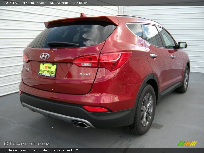 Serrano Red / Beige 2014 Hyundai Santa Fe Sport FWD