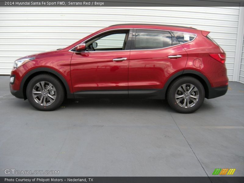 Serrano Red / Beige 2014 Hyundai Santa Fe Sport FWD