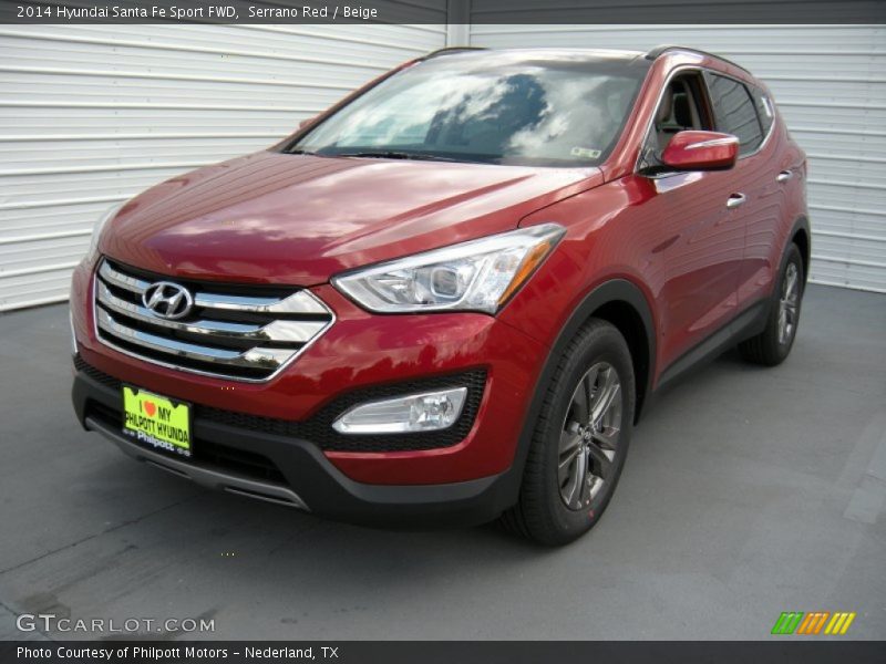 Serrano Red / Beige 2014 Hyundai Santa Fe Sport FWD