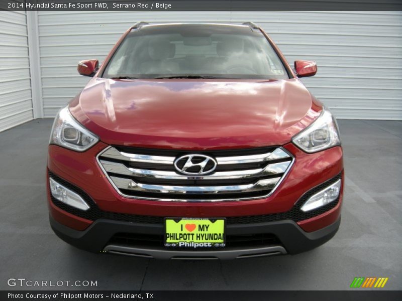 Serrano Red / Beige 2014 Hyundai Santa Fe Sport FWD