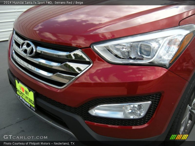 Serrano Red / Beige 2014 Hyundai Santa Fe Sport FWD