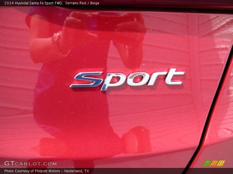 Serrano Red / Beige 2014 Hyundai Santa Fe Sport FWD