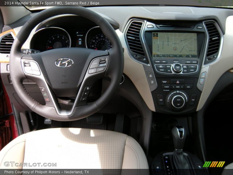 Serrano Red / Beige 2014 Hyundai Santa Fe Sport FWD