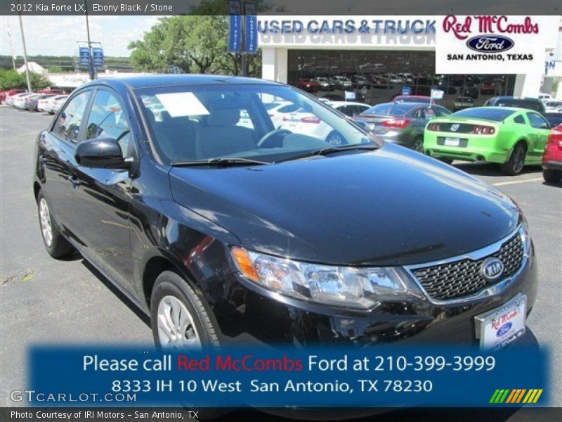 Ebony Black / Stone 2012 Kia Forte LX