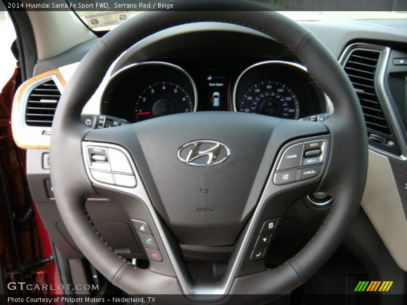 Serrano Red / Beige 2014 Hyundai Santa Fe Sport FWD