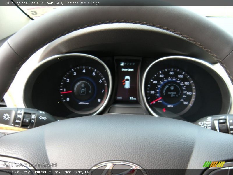 Serrano Red / Beige 2014 Hyundai Santa Fe Sport FWD
