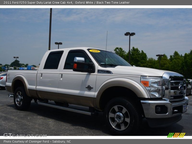 Oxford White / Black Two Tone Leather 2011 Ford F250 Super Duty Lariat Crew Cab 4x4
