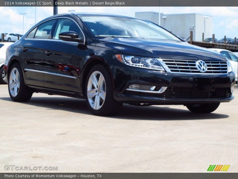 Deep Black Metallic / Desert Beige/Black 2014 Volkswagen CC Sport