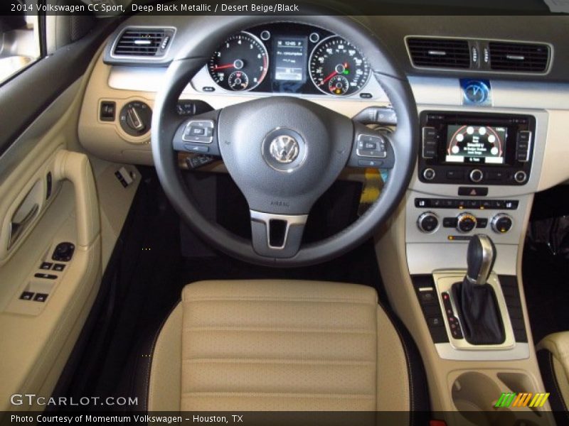 Deep Black Metallic / Desert Beige/Black 2014 Volkswagen CC Sport