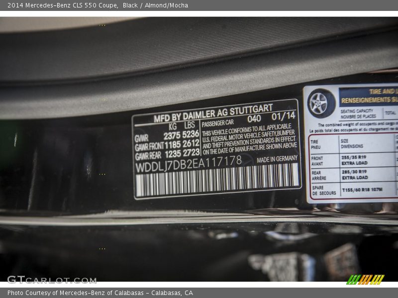 Black / Almond/Mocha 2014 Mercedes-Benz CLS 550 Coupe