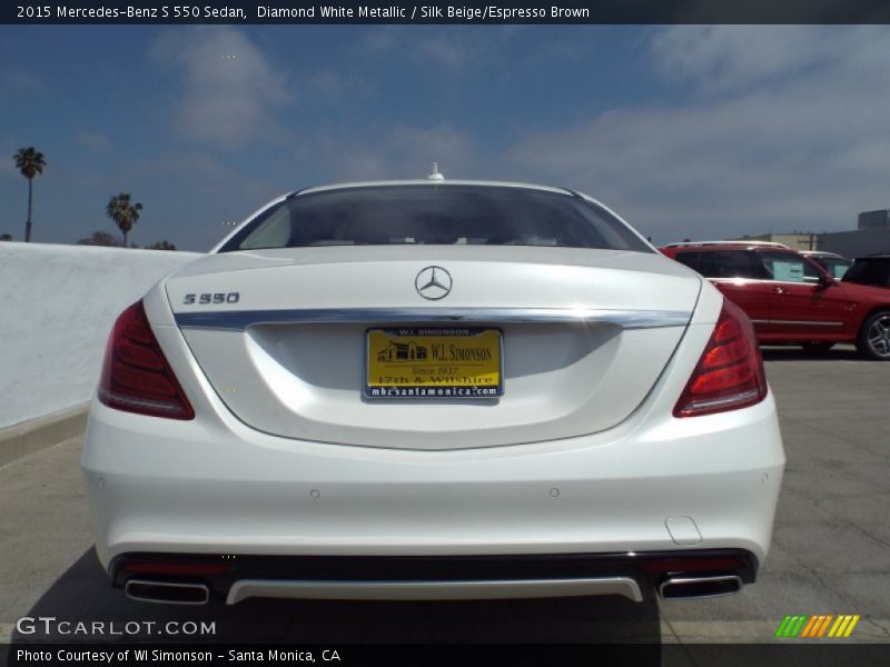 Diamond White Metallic / Silk Beige/Espresso Brown 2015 Mercedes-Benz S 550 Sedan