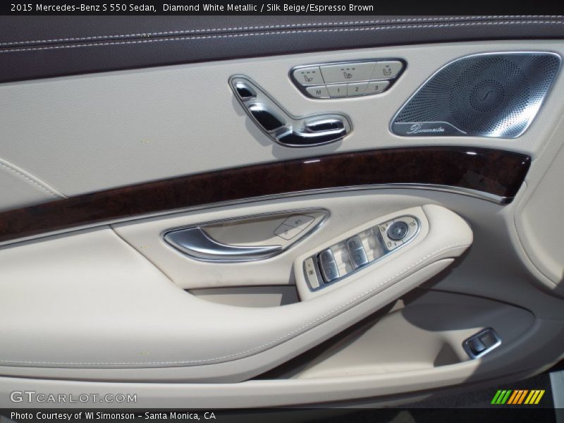 Diamond White Metallic / Silk Beige/Espresso Brown 2015 Mercedes-Benz S 550 Sedan