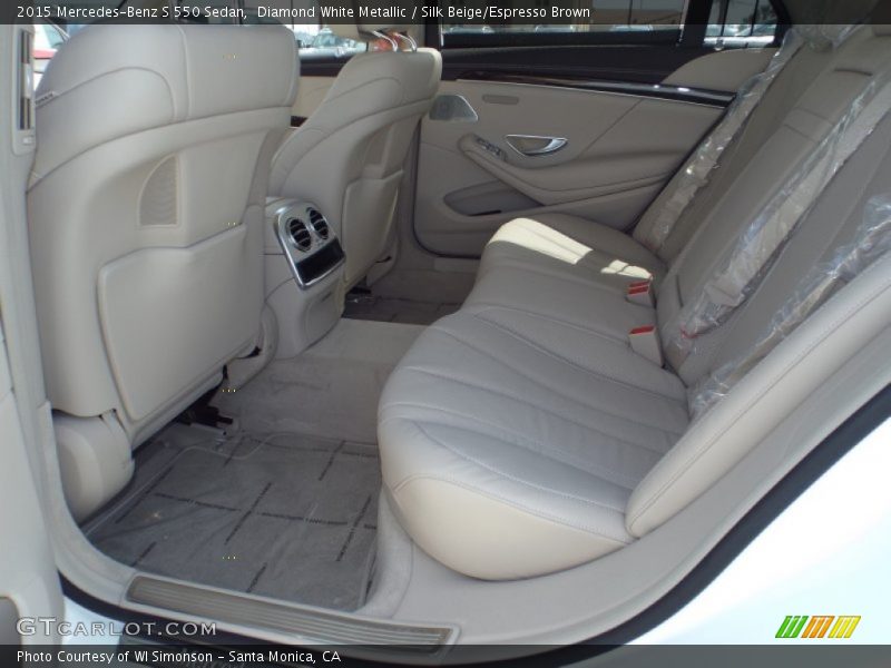 Diamond White Metallic / Silk Beige/Espresso Brown 2015 Mercedes-Benz S 550 Sedan