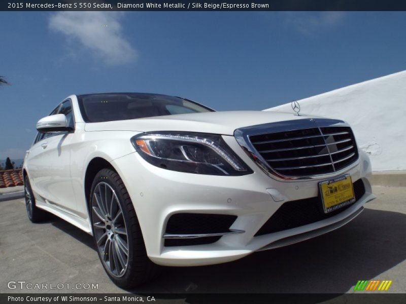 Diamond White Metallic / Silk Beige/Espresso Brown 2015 Mercedes-Benz S 550 Sedan