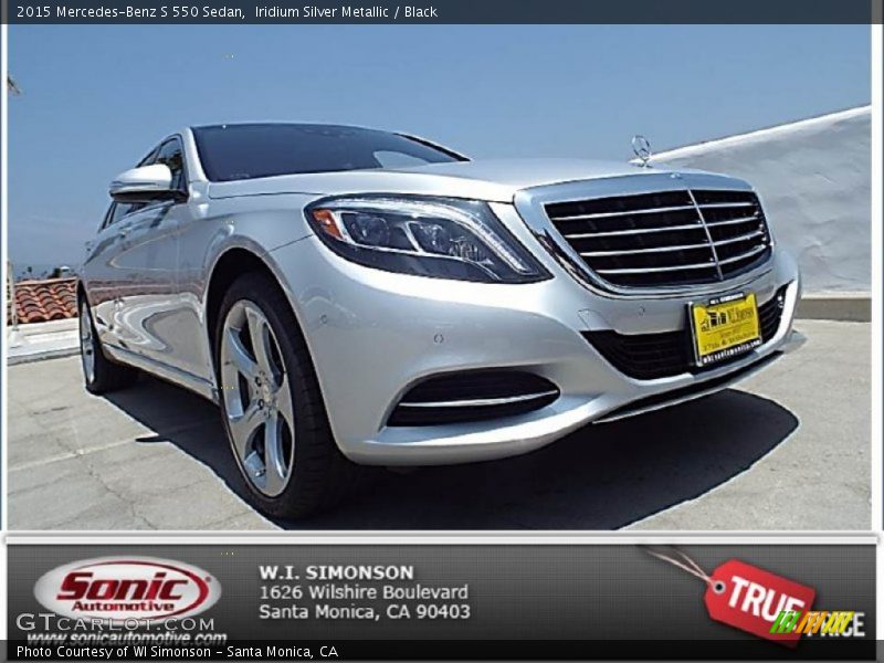 Iridium Silver Metallic / Black 2015 Mercedes-Benz S 550 Sedan