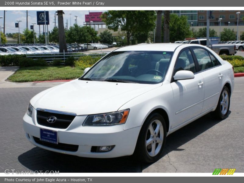 Powder White Pearl / Gray 2008 Hyundai Sonata SE V6