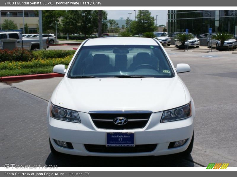 Powder White Pearl / Gray 2008 Hyundai Sonata SE V6