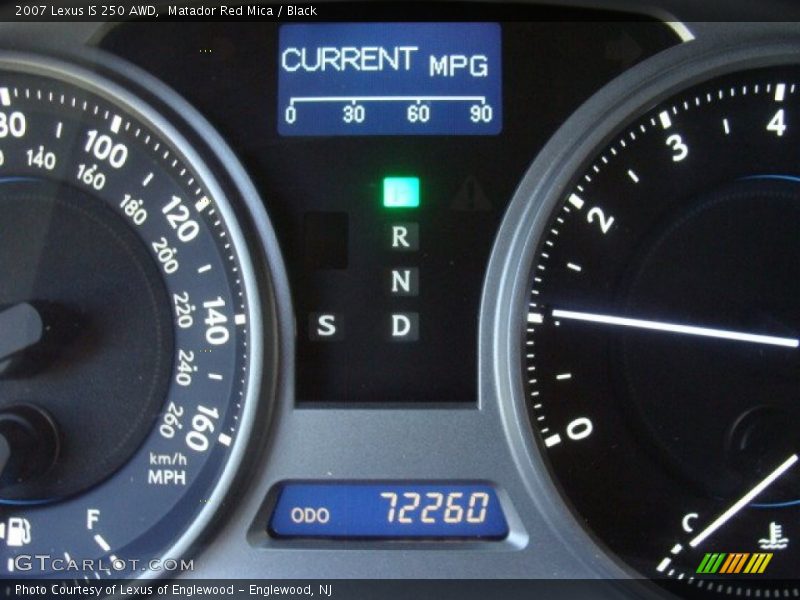Matador Red Mica / Black 2007 Lexus IS 250 AWD