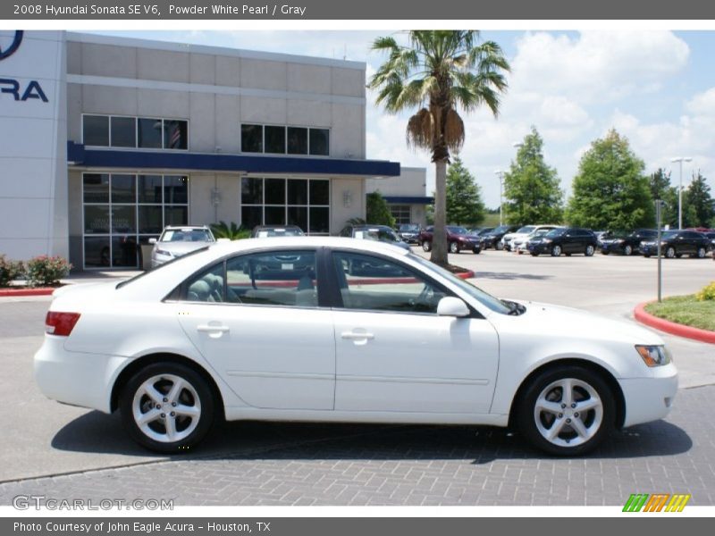 Powder White Pearl / Gray 2008 Hyundai Sonata SE V6