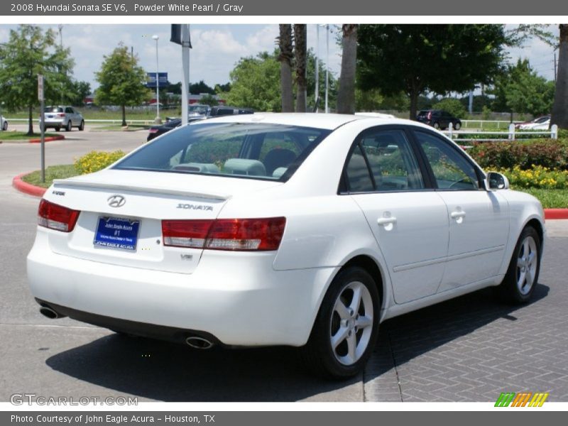 Powder White Pearl / Gray 2008 Hyundai Sonata SE V6