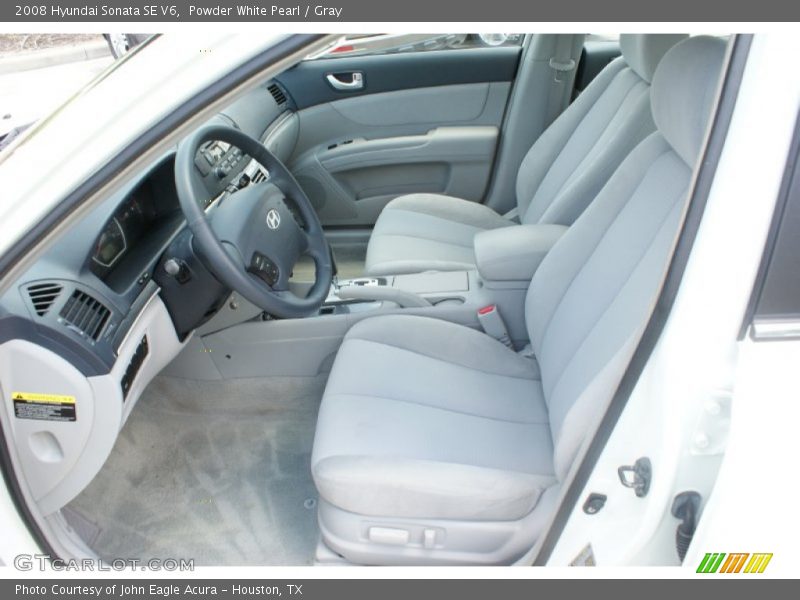 Powder White Pearl / Gray 2008 Hyundai Sonata SE V6