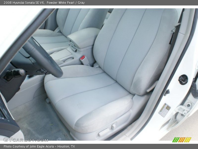 Powder White Pearl / Gray 2008 Hyundai Sonata SE V6