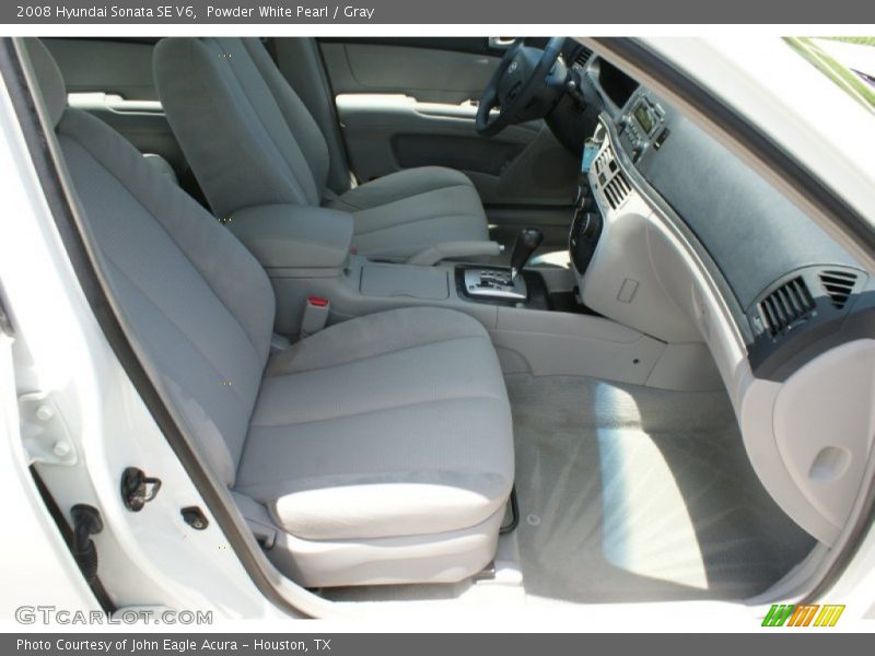 Powder White Pearl / Gray 2008 Hyundai Sonata SE V6