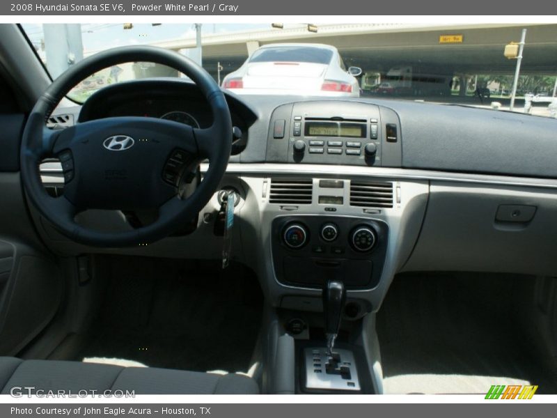 Powder White Pearl / Gray 2008 Hyundai Sonata SE V6