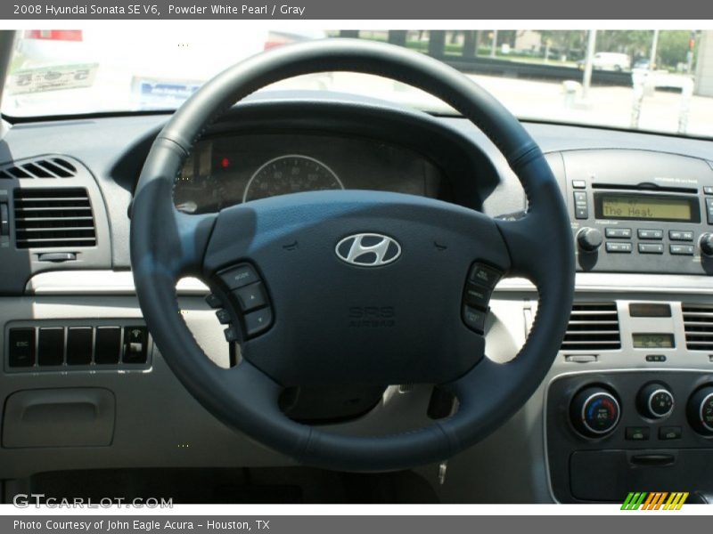 Powder White Pearl / Gray 2008 Hyundai Sonata SE V6
