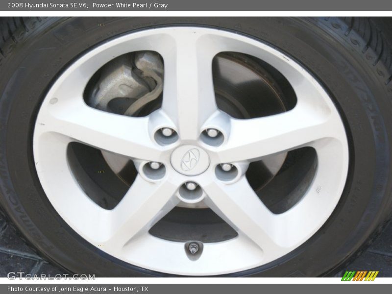 Powder White Pearl / Gray 2008 Hyundai Sonata SE V6