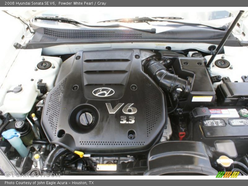 Powder White Pearl / Gray 2008 Hyundai Sonata SE V6