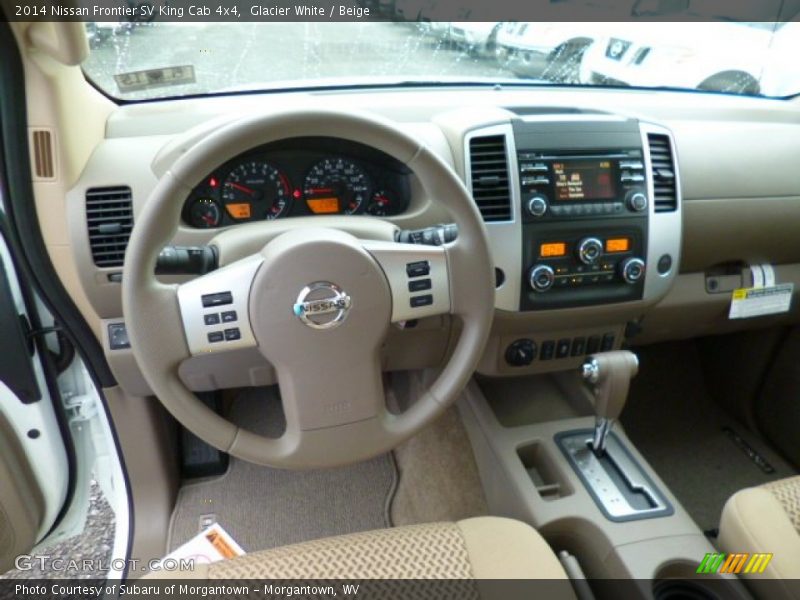 Glacier White / Beige 2014 Nissan Frontier SV King Cab 4x4