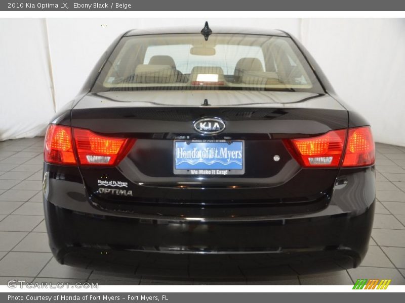 Ebony Black / Beige 2010 Kia Optima LX
