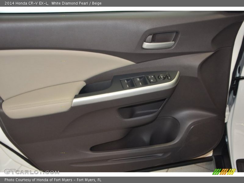 White Diamond Pearl / Beige 2014 Honda CR-V EX-L