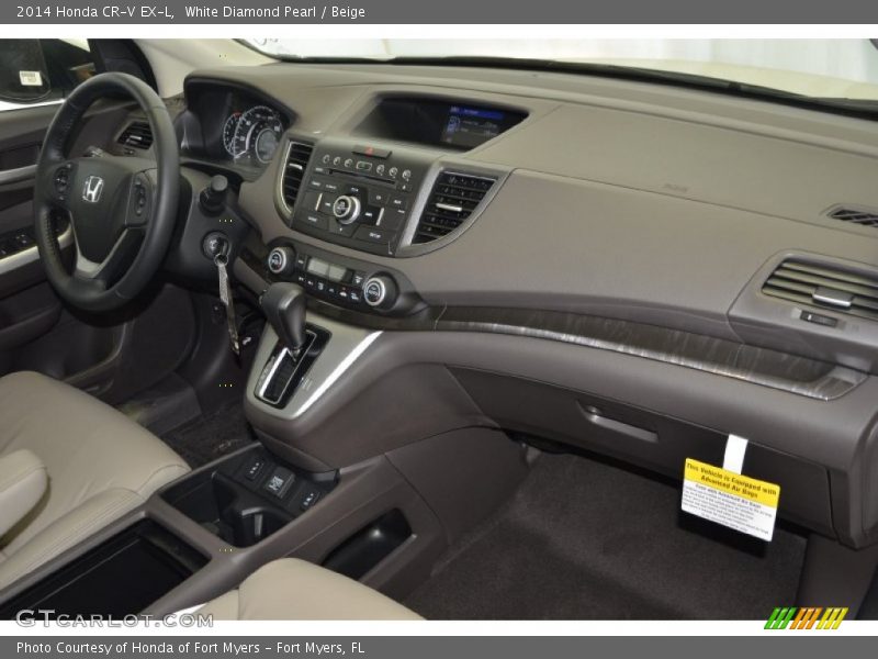White Diamond Pearl / Beige 2014 Honda CR-V EX-L