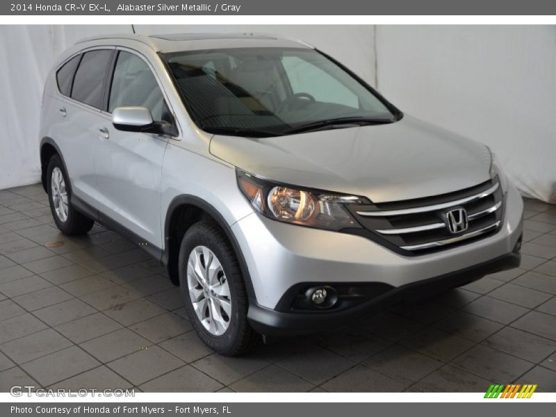 Alabaster Silver Metallic / Gray 2014 Honda CR-V EX-L