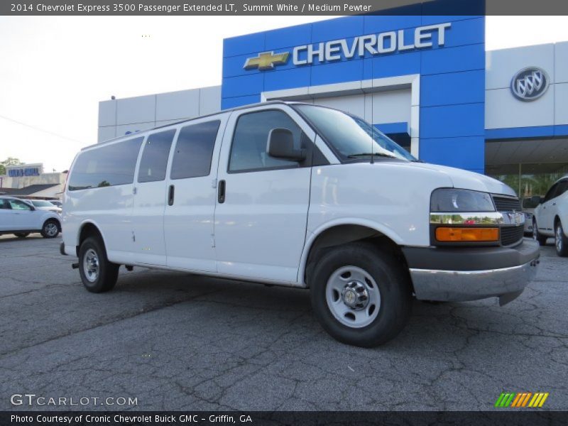 Summit White / Medium Pewter 2014 Chevrolet Express 3500 Passenger Extended LT