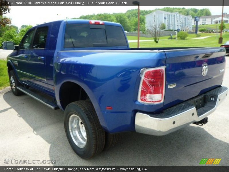 Blue Streak Pearl / Black 2014 Ram 3500 Laramie Mega Cab 4x4 Dually
