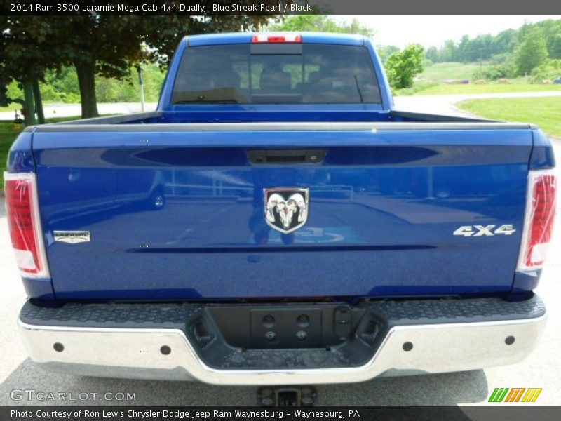 Blue Streak Pearl / Black 2014 Ram 3500 Laramie Mega Cab 4x4 Dually