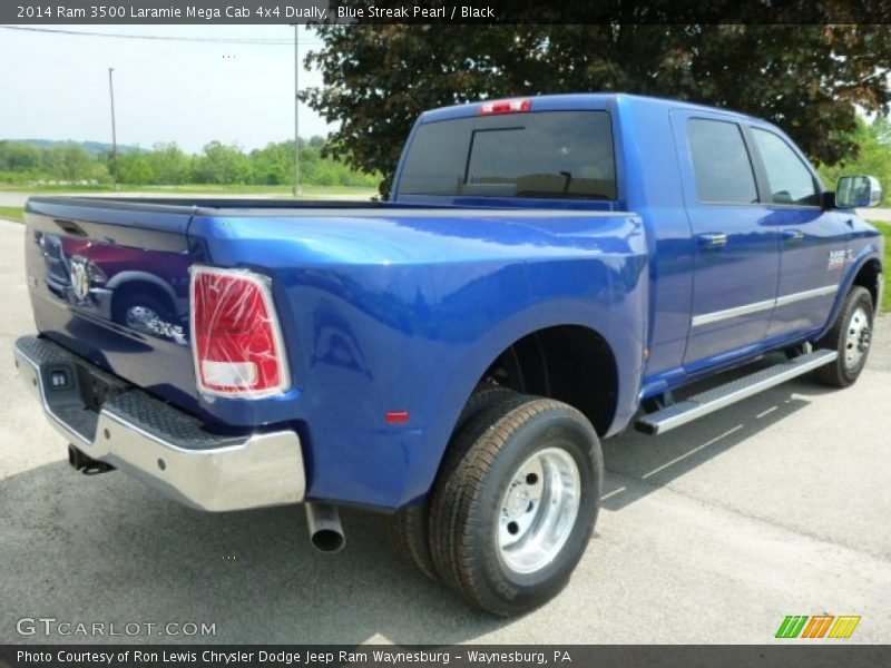 Blue Streak Pearl / Black 2014 Ram 3500 Laramie Mega Cab 4x4 Dually