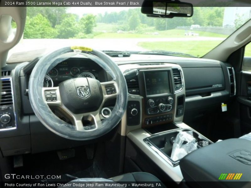 Blue Streak Pearl / Black 2014 Ram 3500 Laramie Mega Cab 4x4 Dually