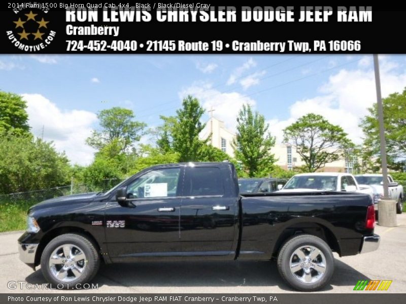 Black / Black/Diesel Gray 2014 Ram 1500 Big Horn Quad Cab 4x4