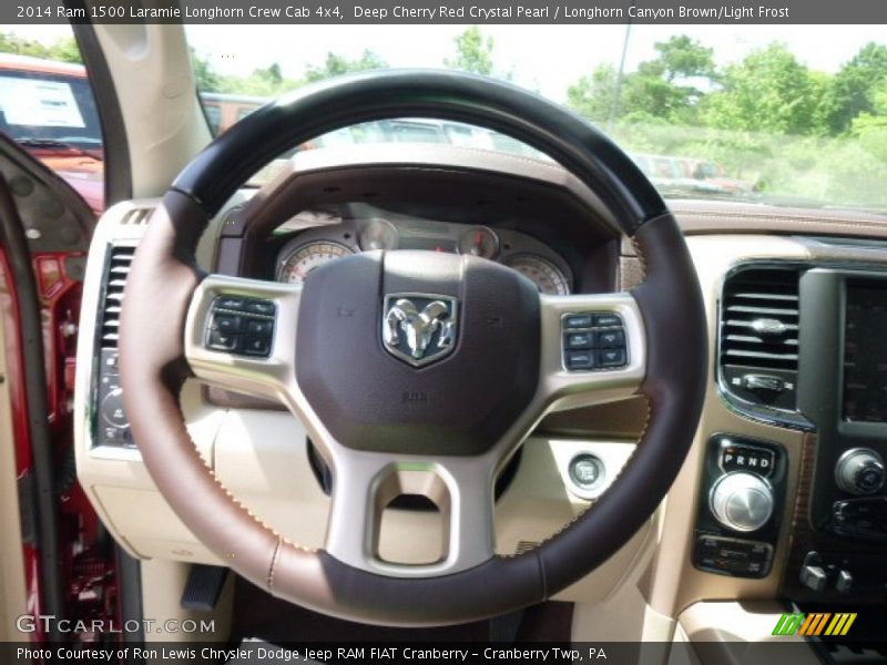 Deep Cherry Red Crystal Pearl / Longhorn Canyon Brown/Light Frost 2014 Ram 1500 Laramie Longhorn Crew Cab 4x4