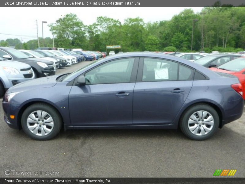 Atlantis Blue Metallic / Jet Black/Medium Titanium 2014 Chevrolet Cruze LS