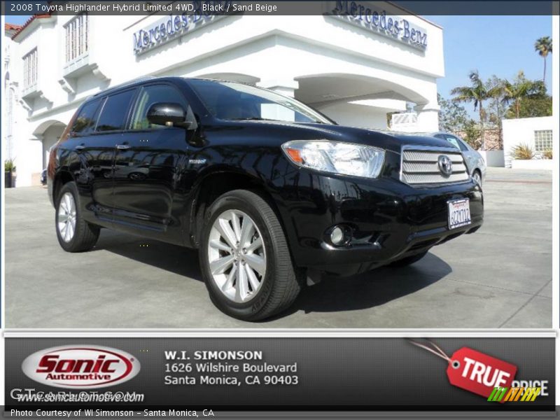 Black / Sand Beige 2008 Toyota Highlander Hybrid Limited 4WD