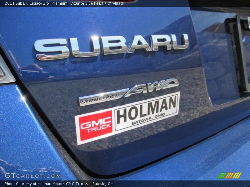 Azurite Blue Pearl / Off-Black 2011 Subaru Legacy 2.5i Premium