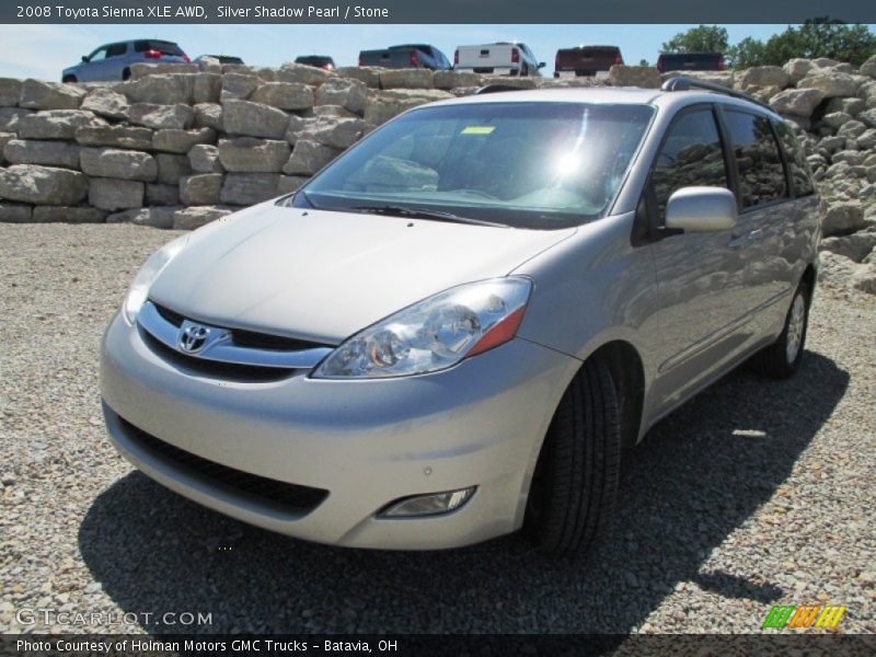 Silver Shadow Pearl / Stone 2008 Toyota Sienna XLE AWD